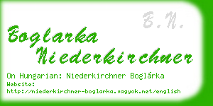 boglarka niederkirchner business card